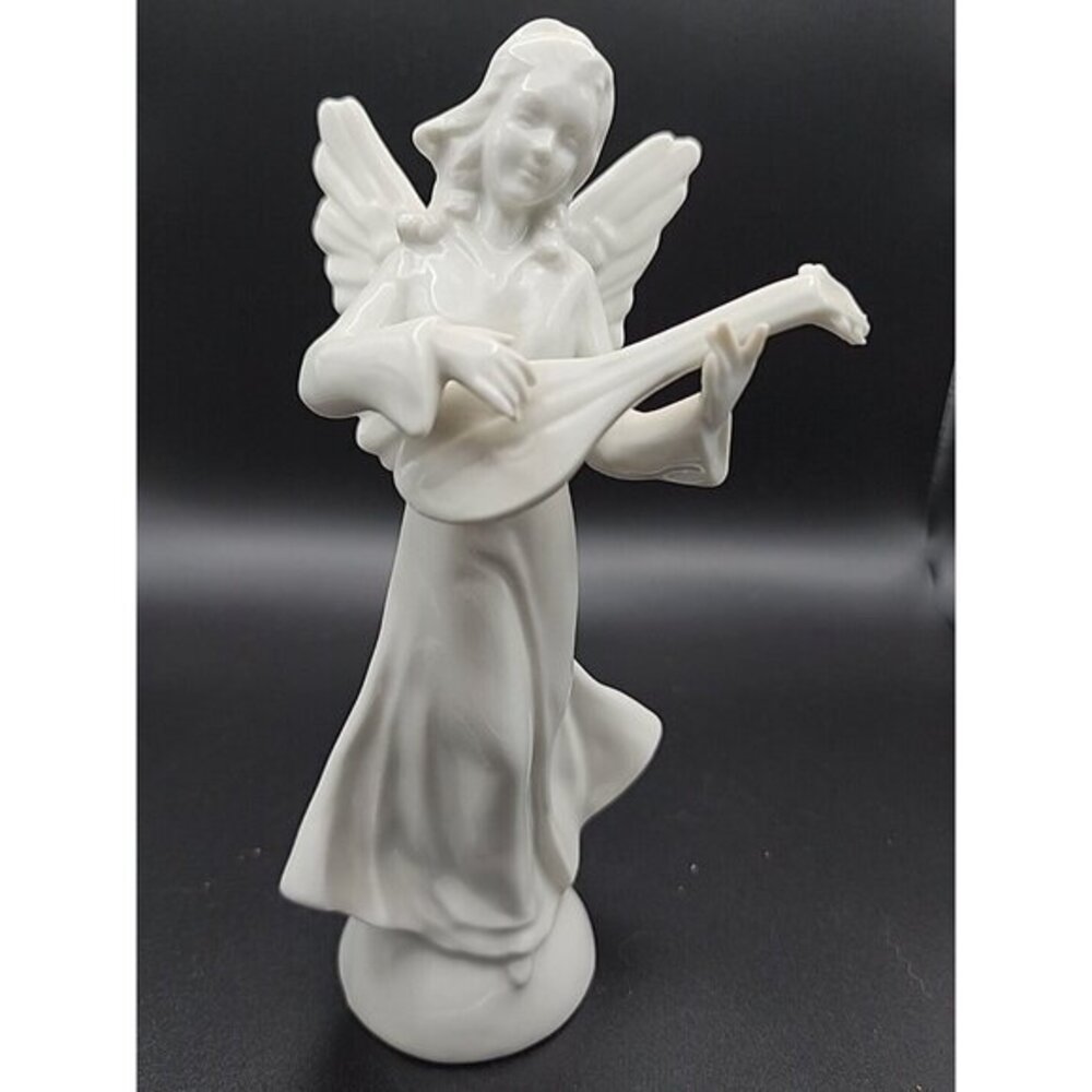 DRESDEN Porzellanfabrik Wilhelm Rittirsch Musical Angel w/ Mandolin Figure 6.5"